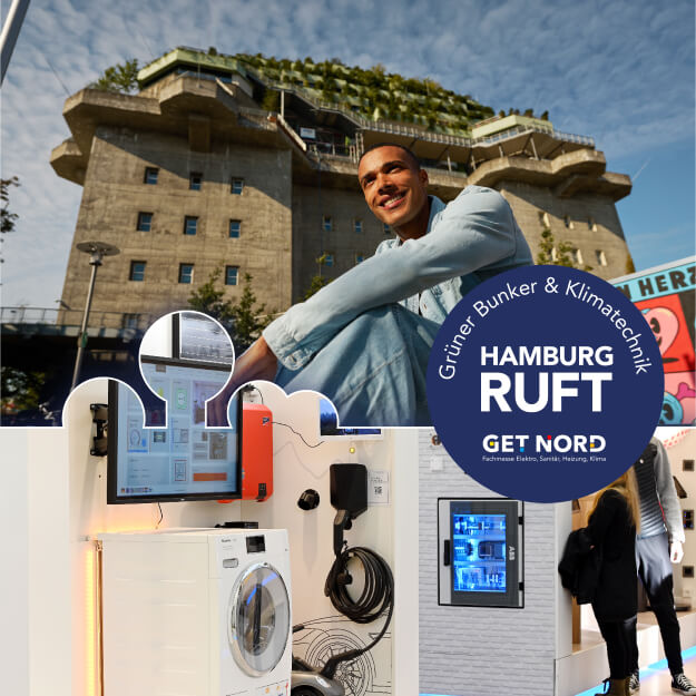 Kampagnenmotiv GET NORD: Hamburg-Highlight trifft Messethema