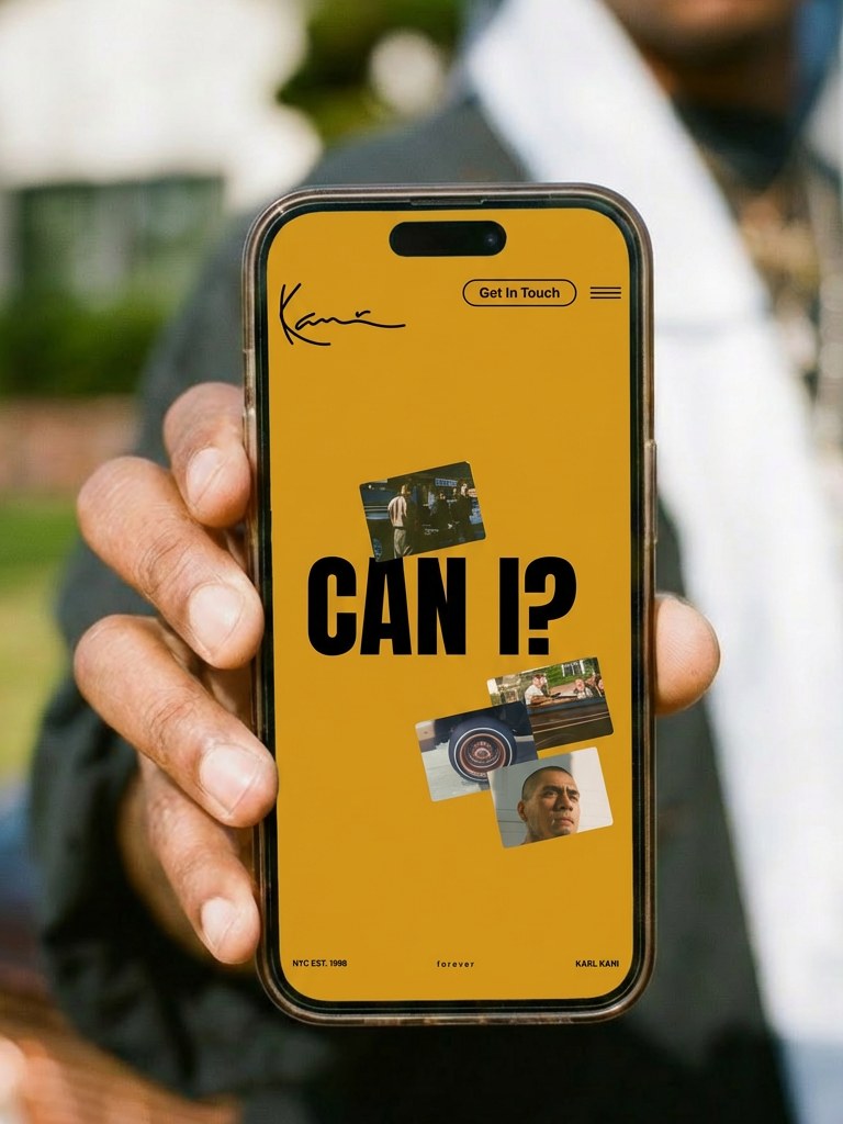Karl Kani Markenwebsite auf dem Smartphone